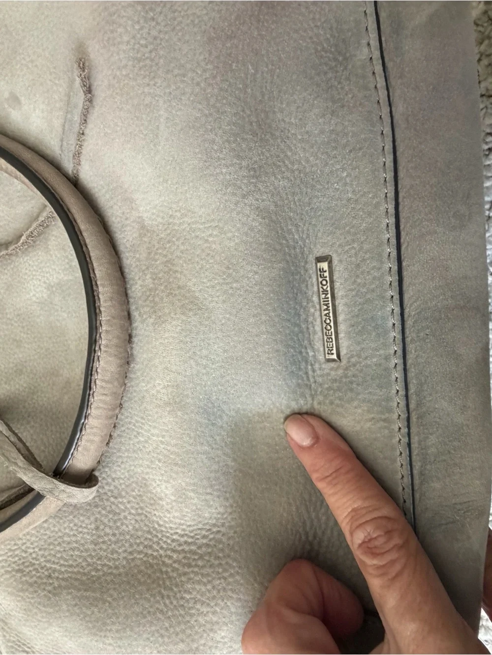 Rebecca Minkhoff Braided-Handle Taupe Satchel Handbag